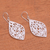 Bone dangle earrings, 'Bali Windows' - Hand-Carved Floral Bone Dangle Earrings from Bali (image 2c) thumbail