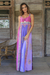 Batik rayon sundress, 'Primavera' - Fuchsia and Purple Batik Rayon Sundress from Bali (image 2b) thumbail
