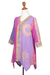 Rayon batik tunic, 'Balinese Twilight' - Fuchsia and Purple Batik Rayon Tunic from Bali