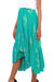 Rayon batik high-low skirt, 'Balinese Breeze in Turquoise' - Batik Rayon Skirt in Turquoise and Lemon from Bali (image 2e) thumbail