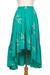 Rayon batik high-low skirt, 'Balinese Breeze in Turquoise' - Batik Rayon Skirt in Turquoise and Lemon from Bali (image 2g) thumbail