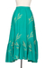 Rayon batik high-low skirt, 'Balinese Breeze in Turquoise' - Batik Rayon Skirt in Turquoise and Lemon from Bali (image 2h) thumbail