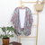 Rayon batik kimono jacket, 'Fall Design' - Batik Rayon Kimono Jacket in Mint and Magenta from Bali