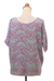 Rayon batik shirt, 'Gingko Leaf' - Batik Rayon Shirt in Mint and Magenta from Bali (image 2h) thumbail