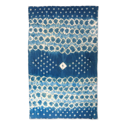 Tie-dyed rayon sarong, 'Lintang Beauty' - Diamond Motif Tie-Dyed Rayon Sarong from Java