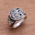 Sterling silver signet ring, 'Bali Naga' - Sterling Silver Dragon Signet Ring from Bali (image 2b) thumbail