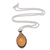 Agate pendant necklace, 'Sunny Oval' - Oval Yellow Agate Pendant Necklace from Bali (image 2a) thumbail