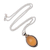 Agate pendant necklace, 'Sunny Oval' - Oval Yellow Agate Pendant Necklace from Bali (image 2c) thumbail