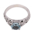 Blue topaz single-stone ring, 'Floral Glint' - Floral Blue Topaz Single-Stone Ring from Bali thumbail