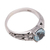 Blue topaz single-stone ring, 'Floral Glint' - Floral Blue Topaz Single-Stone Ring from Bali (image 2f) thumbail