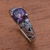 Amethyst single-stone ring, 'Floral Glint' - Floral Amethyst Single-Stone Ring from Bali (image 2b) thumbail
