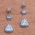 Blue topaz dangle earrings, 'Triangles of Swirls' - Triangular Blue Topaz Dangle Earrings from Bali (image 2b) thumbail