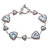 Blue topaz link bracelet, 'Triangles of Swirls' - Triangular Blue Topaz Link Bracelet from Bali thumbail