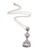 Blue topaz pendant necklace, 'Triangle of Swirls' - Triangular Blue Topaz Pendant Necklace from Bali thumbail