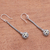 Peridot dangle earrings, 'Round Grandeur' - Peridot and Sterling Silver Naga Chain Dangle Earrings (image 2b) thumbail