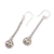 Peridot dangle earrings, 'Round Grandeur' - Peridot and Sterling Silver Naga Chain Dangle Earrings (image 2c) thumbail