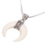 Cow bone pendant necklace, 'Moonlight Glory' - Cow Bone Crescent Pendant on Sterling Silver Chain Necklace (image 2c) thumbail