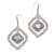 Blue topaz dangle earrings, 'Delightful Windows' - Blue Topaz and Sterling Silver Ornate Frame Dangle Earrings