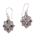 Amethyst dangle earrings, 'Elegant Petals' - Amethyst and Sterling Silver Flower Motif Dangle Earrings thumbail