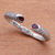 Garnet cuff bracelet, 'Fiery Glimpse' - Handcrafted Garnet and Sterling Silver Cuff Bracelet