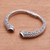 Garnet cuff bracelet, 'Fiery Glimpse' - Handcrafted Garnet and Sterling Silver Cuff Bracelet (image 2c) thumbail
