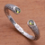 Peridot cuff bracelet, 'Woven Drops' - Weave Pattern Peridot Cuff Bracelet from Bali (image 2) thumbail