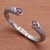 Garnet cuff bracelet, 'Woven Drops' - Weave Pattern Garnet Cuff Bracelet from Bali (image 2) thumbail