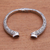 Garnet cuff bracelet, 'Woven Drops' - Weave Pattern Garnet Cuff Bracelet from Bali (image 2b) thumbail