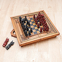 Wood travel chess set, 'Tactical Journey'