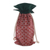 Cotton batik wine bottle bag, 'Royal Red Java' - Red and White Cotton Batik Wine Bottle Gift Bag