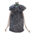 Cotton batik wine bottle bag, 'Regal Blue Java' - Dark Blue and White Cotton Batik Wine Bottle Gift Bag