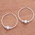 Sterling silver hoop earrings, 'Shiny Orbit' - Sterling Silver Hoop Earrings with Beads from Bali thumbail