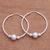 Sterling silver hoop earrings, 'Shiny Orbit' - Sterling Silver Hoop Earrings with Beads from Bali (image 2b) thumbail