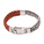 Leather and sterling silver bracelet, 'Majestic Duo in Brown' - Brown Braided Leather and Sterling Silver Bracelet (image 2d) thumbail