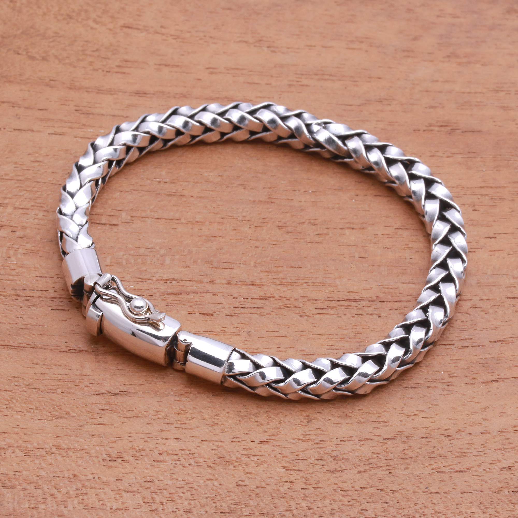 UNICEF Market | Unisex Sterling Silver Woven Motif Chain Bracelet from ...