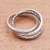 Sterling silver band ring, 'Appealing Trio' - Combination Pattern Sterling Silver Band Ring from Bali thumbail