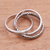 Sterling silver band ring, 'Appealing Trio' - Combination Pattern Sterling Silver Band Ring from Bali (image 2c) thumbail