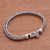 Sterling silver chain bracelet, 'Foxtail Balance' - Sterling Silver Foxtail Chain Bracelet from Bali (image 2b) thumbail