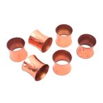 Copper napkin rings, 'Warm Glow' (set of 6) - Hammered Copper Napkin Rings from Java (Set of 6)