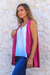 Rayon vest, 'Garden's Glory in Magenta' - Floral Embroidered Rayon Vest in Magenta from Bali (image 2) thumbail