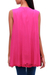 Rayon vest, 'Garden's Glory in Magenta' - Floral Embroidered Rayon Vest in Magenta from Bali (image 2c) thumbail