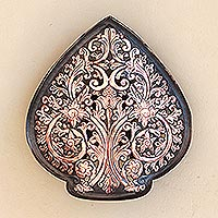 Copper wall sconce, 'Floral Spade'