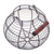 Aluminum decorative basket, 'Round Cage' - Handmade Round Aluminum Decorative Basket with Wood Handle