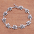 Sterling silver link bracelet, 'Lotus Constellation' - Lotus Flower Sterling Silver Link Bracelet from Bali