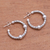 Sterling silver half-hoop earrings, 'Balinese Bond' - Weave Pattern Sterling Silver Half-Hoop Earrings from Bali (image 2b) thumbail