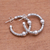 Sterling silver half-hoop earrings, 'Balinese Bond' - Weave Pattern Sterling Silver Half-Hoop Earrings from Bali (image 2c) thumbail