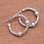 Sterling silver half-hoop earrings, 'Balinese Bond' - Weave Pattern Sterling Silver Half-Hoop Earrings from Bali (image 2d) thumbail