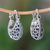 Sterling silver hoop earrings, 'Curved Elegance' - Openwork Sterling Silver Hoop Earrings from Bali (image 2) thumbail