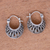 Sterling silver hoop earrings, 'Snaking Baskets' - Wavy Pattern Sterling Silver Hoop Earrings from Bali