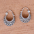 Sterling silver hoop earrings, 'Hanging Baskets' - Basket Pattern Sterling Silver Hoop Earrings from Bali (image 2b) thumbail